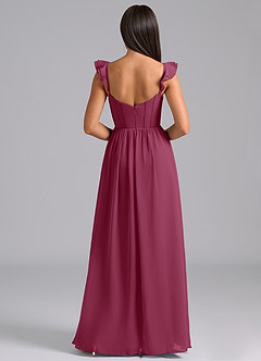 Azazie Denisse Suknie dla druhen Linia A Marszczony Szyfon Do ziemi Sukienka image2