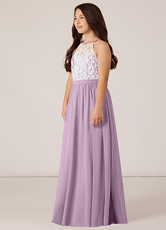 Azazie Fahari Junior Wisteria A-Line Lace Chiffon Dress image3