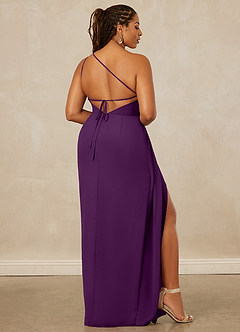 Christian Siriano Bridal for Azazie 1003 Brautjungfernkleider Etui One-Shoulder Chiffon Kleid Traube image9