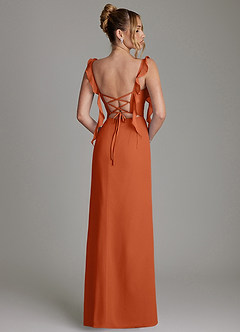 Azazie Jessamine Bridesmaid Dresses Burnt Orange Mermaid Corset Chiffon Dress image8