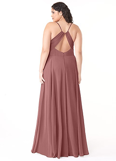 Azazie Avelina Bridesmaid Dresses Desert Rose A-Line V-Neck Pleated Chiffon Dress image7