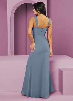 Barbie ♥ Azazie Brautjungfernkleider Meerjungfrau-Linie Plissee Chiffon Kleid Zwielichtviolett image2