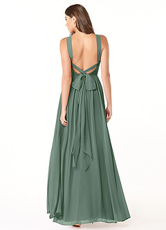 Azazie Dionne Brautjungfernkleider A-Linie Korsett Chiffon Kleid Eukalyptus image2