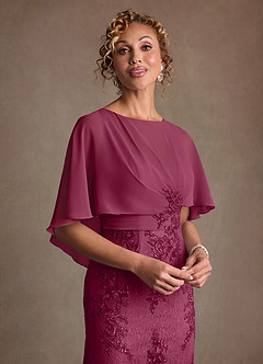 Azazie Amrita 신부의 어머니 드레스 인어 레이스 쉬폰 플로어 길이 드레스 image5