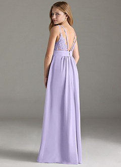 Azazie Maren Allure Junior Lilac A-Line Lace Chiffon Dress image2