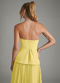 Azazie Alex Bridesmaid Dresses Canary A-Line Corset Chiffon Dress image9
