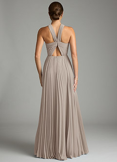 Azazie Afra Abiti da Damigella Abito A-Line in Chiffon Plissettato Gelo image2