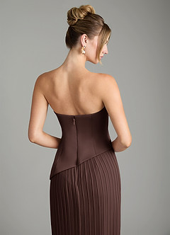 Azazie Tierney Bridesmaid Dresses Ganache A-Line Strapless Chiffon Convertible Dress image12