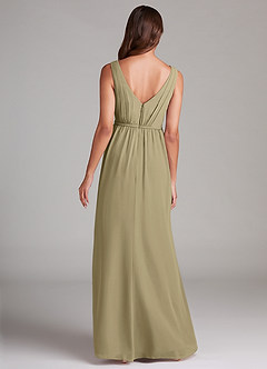 Azazie Tanicia Bridesmaid Dresses Moss Green A-Line Pleated Chiffon Dress image7