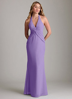 Azazie Valerie Bridesmaid Dresses Tahiti Mermaid Pleated Chiffon Dress image3