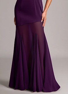 Azazie Uma Bridesmaid Dresses Grape Mermaid Strapless Chiffon Convertible Dress image6