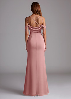 Azazie Callan Robes de demoiselle d'honneur Robe Sirène Convertible en Mousseline de soie Plissée Rose Poussiéreuse image2