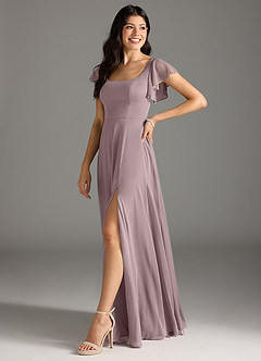 Azazie Bondi Bridesmaid Dresses Dusk A-Line Ruched Mesh Dress image5