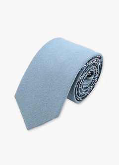 front Corbata delgada de dos lados de algodón suave para padrinos de boda