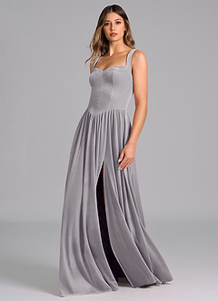 Azazie Francis Bridesmaid Dresses French Lilac A-Line Corset Velvet Dress image7