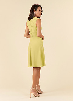 Azazie Theron 신부의 어머니 드레스 A라인 주름진 쉬폰 무릎 길이 드레스 image4