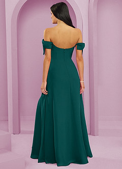 Barbie ♥ Azazie Bridesmaid Dresses Peacock A-Line Off the Shoulder Chiffon Convertible Dress image9
