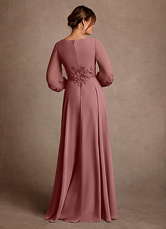 Azazie Yorba Mother of the Bride Dresses Desert Rose A-Line Lace Chiffon Dress image3