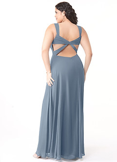 Azazie Nahrin Final Sale Twilight A-Line V-Neck Pleated Chiffon Dress image10