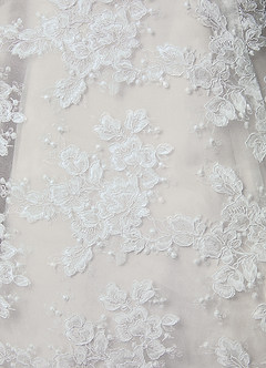 Azazie Layla Wedding Dresses Diamond White Ball-Gown Strapless Lace Dress image3