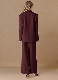 front Amelia Cabernet Refined Weave Performance Oversized 2-Piece Suit