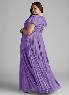 Azazie Kara Modest Bridesmaid Dresses A-Line Pleated Chiffon Floor-Length Dress image11