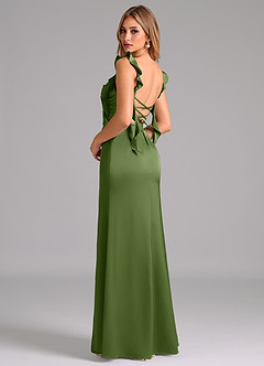 Azazie Jessamine Bridesmaid Dresses Juniper A-Line Corset Stretch Satin Dress image2