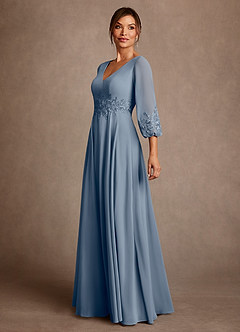 Azazie Yorba Kleider für die Brautmutter A-Linie Spitze Chiffon Kleid Zwielichtviolett image4