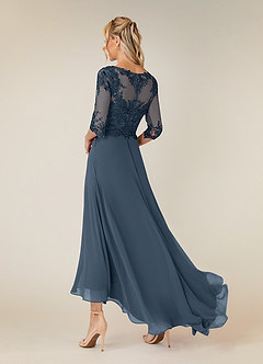 Azazie Monza Kleider für die Brautmutter A-Linie Spitze Chiffon Kleid Neptunblau image4