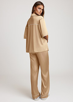 front Contrast-trimmed Pajama Set