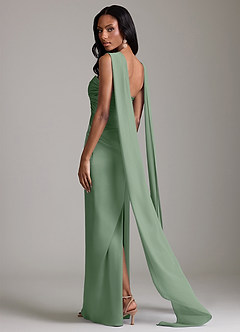 Azazie Sonora Robes de demoiselle d'honneur Robe Fourreau en Satin extensible Sans bretelles Matcha image2