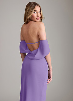 Azazie Lusinda Bridesmaid Dresses Tahiti Mermaid Off the Shoulder Chiffon Convertible Dress image3