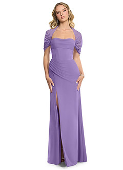 Azazie Zia Bridesmaid Dresses Tahiti Sheath Side Slit Chiffon Convertible Dress image1