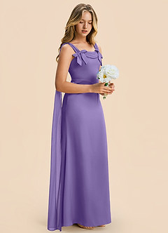 Azazie Chelsea Junior Tahiti Sheath Pleated Stretch Satin Dress image6