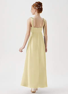 Azazie Rosey Junior A-Linie Herzausschnitt Stretch-Satin Kleid Zitronensorbet image6