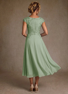 Azazie Crista Klänningar till brudens mor Klä A-Line i Chiffong Spets Dusty Sage image2