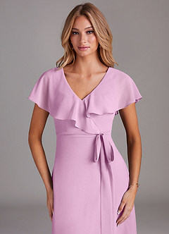 Azazie Lainey Bridesmaid Dresses Candy Pink A-Line with Pockets Chiffon Dress image12