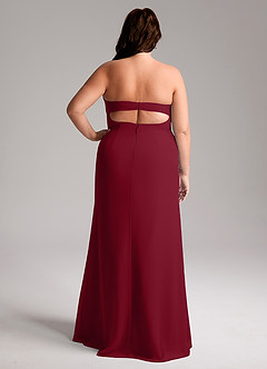 Azazie Leonis Jurken voor bruidsmeisjes Converteerbaar Jurk van Chiffon met Kolom Strapless Bourgondië image10