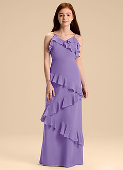 Azazie Evara Junior Tahiti A-Line Chiffon Dress image3