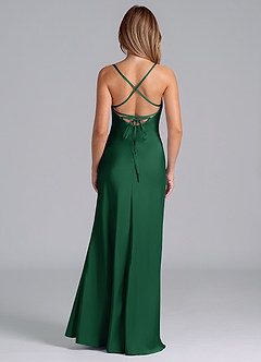 Azazie Seema At-home Try On Dresses Burgundy Mermaid Corset Stretch Satin Dress image7