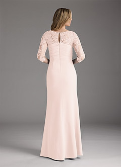 Azazie Margene Final Sale Dusty Blue Sheath Lace Stretch Crepe Dress image6