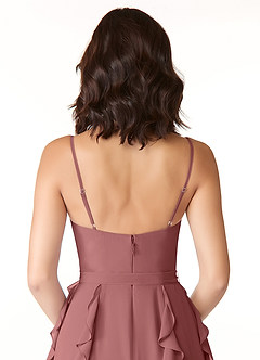 Azazie Peyton Abiti da Damigella Abito A-Line in Chiffon Increspato Ametista image3