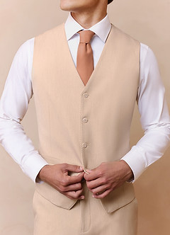 front Savile Tan Wool Blend Suit Vest