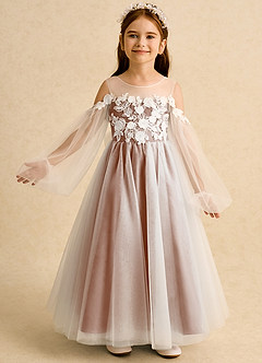 Azazie Zimi vestidos de niña de las flores Vestido de Bronceador de Tul de Princesa con Escote de Corazón image2