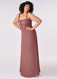 Barbie ♥ Azazie Final Sale Desert Rose A-Line Sweetheart Neckline Chiffon Dress image8