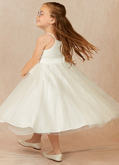 Azazie Dito Final Sale Ivory A-Line Pleated Tulle Dress image3