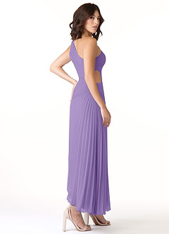 Azazie Kirra Bridesmaid Dresses Tahiti A-Line One Shoulder Chiffon Dress image4