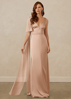 Christian Siriano Bridal for Azazie 1011 Bridesmaid Dresses English Rose Mermaid Bow Stretch Satin Dress image6