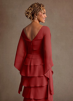 Azazie Arabinda 신부의 어머니 드레스 쉬스 셔링 쉬폰 플로어 길이 드레스 image6