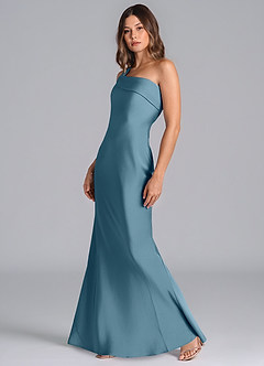 Azazie Driea Brudtärnklänningar Klä av Sjöjungfru i Stretch Satin Ena axeln Bermuda image6